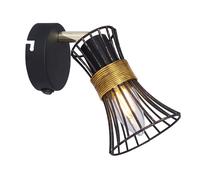 Applique Luminaire Spot Mobile Métal Or Noir Interrupteur Chambre à Coucher