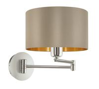 Applique MASERLO E27 1X60W en acier nickel mat D230mm