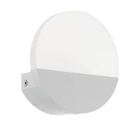 Eglo LED Applique Metrass 1, applique murale 1 flamme, éclairage mural intérieur en aluminium et plastique satiné, lampe de salon blanche, lampe LED de couloir ronde, blanc chaud