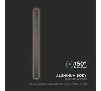 Applique moderne à LED V-TAC - IP65 Waterproof - Corps noir - 10W - 1300 Lumens - 4000K