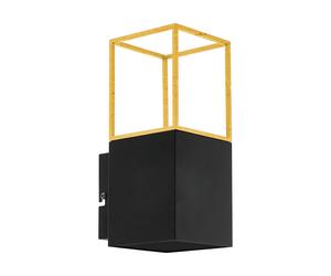 Applique MONTEBALDO GU10 1X4,5W en acier noir et or 100x0x240mm