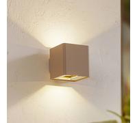 Applique mural extérieur LED Aaron Lucande, beige, Aluminium, Moderne, Applique Exterieur LED