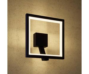 Applique mural extérieur LED Square Lucande, noir, Aluminium, Moderne, Applique Exterieur LED