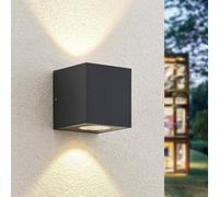 Applique mural extérieur LED Tassnim Arcchio, dimmable, noir, Aluminium, Moderne, Applique Exterieur LED