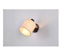Applique murale 1 lampe culot E14 noir mat raphia naturel - TRIO - AIMEE - R81851736