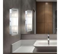 Applique Murale Lumière pour Salle à Manger 2 à Flammes Verre Satiné Argent LED