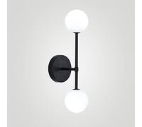 Applique Murale 2 lumières en métal et Verre, Style Globe, Design géométrique Moderne, luminaire d'intérieur, Style Nordique G9, pour Salon, Chambre à Coucher, Chevet
