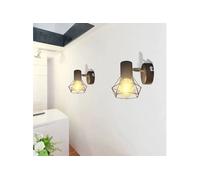 Vidaxl Cadre Noir D'applique Industriel À 2 Ampoules Led À Incandescence