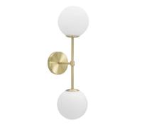 Applique Murale 2 Sphères "Glamy Doppia" 55cm Blanc & Or