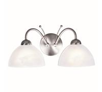 Applique Murale 2FL En Argent Antique En Verre D'Albâtre