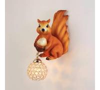 Applique Murale 3D en Forme d'écureuil, Abat-Jour en Cristal, culot E27, luminaire décoratif d'intérieur pour Chambre d'enfant, garçons et Filles, en résine, idéal pour Une Table de Chevet, Un co