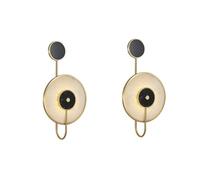 Applique murale à 1 lumière, applique murale ronde en marbre LED-5W, applique murale de galerie moderne de style européen, luminaires muraux câblés pour chambre à coucher, salon, couloir YYuan