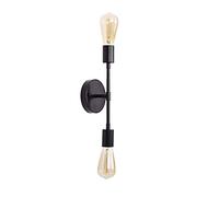 Applique Murale à 2 têtes pour Coiffeuse, Miroir, Armoire, Style Industriel rétro, Applique Murale E27 à éclairage Direct et indirect, en métal ferreux pour Salon, Chambre et Couloir