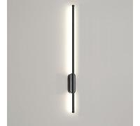 Applique murale à bande en métal noir, applique linéaire en aluminium avec abat-jour en silicone blanc, applique murale LED moderne, appliques murales longues ultra fines, appliques murales