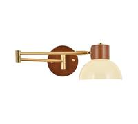 Applique murale à bras articulé, style moderne du milieu du siècle, en bois de noyer. Lampe de chevet réglable, 3 couleurs, intensité variable, luminaire industriel pour chambre, bureau ou pièce d'étu