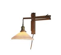 Applique Murale à Bras pivotant en Bois, Lampe Murale Industrielle Pliable en Noyer, luminaire Mural en Laiton 3 000 K, Lampe Murale Extensible pour Couloir, Marron