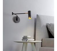 Applique Murale à Bras pivotant Style Industriel Vintage, Style Nordique, en métal Noir et Blanc, Lampe de Lecture à Bras Long réglable, Style Ferme du Milieu du siècle, pour Chambre à Coucher, c