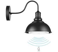 Applique Murale à détecteur de Mouvement à Piles, éclairage Mural d'intérieur sans câblage, Lampe Murale Noire de Style Ferme, luminaire Mural ou pour escaliers, Couloir, entrée d'angle, Garage