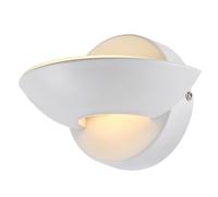 Applique murale à éclairage indirect LED blanc demi-cercle, éclairage UP DOWN, 2x LED 1x 3W 1x4,5W blanc chaud, HxL 16,5x11 cm