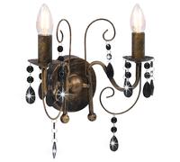vidaXL Applique murale à perles Noir antique – 2 ampoules E14