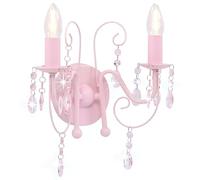 Vidaxl Applique Murale À Perles Rose 2 Ampoules E14