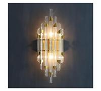 Applique murale à prisme en cristal avec décor en métal doré, luminaire mural d'intérieur du milieu du siècle, lanterne de ferme à montage mural, veilleuses E14 pour salon, chambre à coucher,