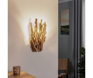 Applique murale Agar ONLI, dimmable, bois clair, Salon / Salle à manger, Bois, Applique