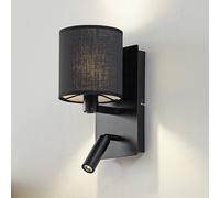 Applique murale Aiden Lindby, dimmable, noir, Salon / Salle à manger, Textile / Tissu / Soie, Moderne, Applique Murale Tissu