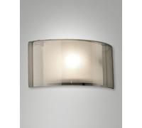 Applique murale Alide 34 cm avec structure en métal et verre fumé, douille E27 40 W IP20 - Design élégant et moderne pour les intérieurs