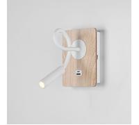 Applique murale - ALPINALUZ - MULAN - LED 3W - Port USB et Type C - Design moderne en bois