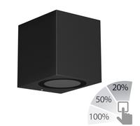 Applique murale ALSE Downlight pour l'extérieur noir aluminium carré in