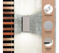 Applique murale ALSE up- & downlight pour l'extérieur gris aluminium carré [EEK: E]