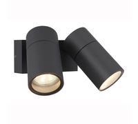 Applique murale aluminium Lampe de jardin à 2 flammes orientables, aluminium anthracite, 2x GU10 douilles, lxh 15x11,8 cm