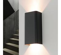 Licht-Erlebnisse Applique murale intérieure montagnes en métal gris Up Down moderne H : 23 cm GU10 lampe chambre à coucher salon