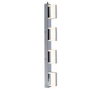 Applique murale applique couloir lampe salon argent commutable chambre, métal acrylique finition satinée, 1x LED 3000K, LxH 68x5 cm
