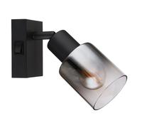 Applique murale applique couloir lumière chambre lampe métal verre couleur fumée