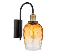 Applique murale applique couloir lumière chambre lampe verre ambre laiton H 35 cm