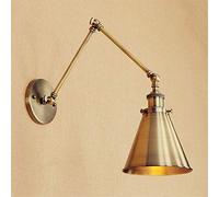 Applique Murale Applique En Métal Vintage Or Applique Murale Intérieur Monté Luminaire Réglable Simplicité Bras Bras Articulé Lampes Murales pour Lecture de Chevet Chambre