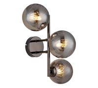 Applique murale applique lampe de couloir boule de verre lampe de salon fumée 3 ampoules H 25cn