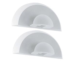 Applique murale applique murale d'extérieur, étanche IP44, acier galvanisé verre blanc, 1x LED 3W 280Lm 3000K, LxHxP 28x14x10,5cm, lot de 2