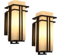 Applique murale, applique murale extérieure en fer de style chinois LED 5W support mural en verre durable lampe murale extérieure étanche en verre lanterne murale en verre pour cou