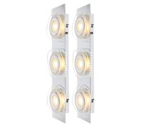 Applique murale Applique murale Lampe spot Lampe de couloir Spot Lampe de couloir Lampe de salon, 3 flammes, verre chrome satiné clair, 3x LED 3W 684Lm blanc chaud, LxPxH 46x14x5cm