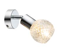 Applique murale Applique murale Spot Spot Spot mural Lampe de couloir, spot mobile, verre chromé blanc, 1x douille E14, HxLxA 15,5x8x17cm
