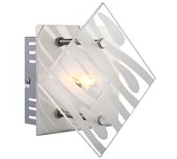 Applique murale applique Wandspot verre chrome rayures design 17x17 salon salle à manger chambre cuisine