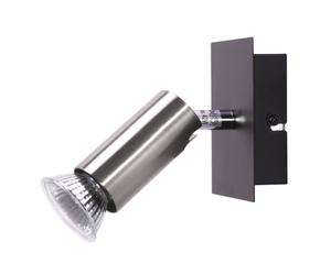 Applique murale argentée lampe de salon spot noir réglable Brilliant G14810/76