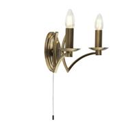 Applique murale ascot 2 ampoules laiton antique