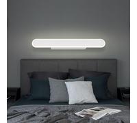 Applique murale applique design couloir aluminium blanc aspect cuir, métal plastique, 1x LED 16 watts 200 lumen blanc neutre, LxlxH 40x4,8x6 cm