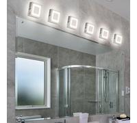 Applique murale en saillie pour intérieur, spot en saillie LED plat carré pour cuisine, lampe LED sous meuble, avec interrupteur, 1x 5 watts 360 lumens blanc chaud, LxH 9 x 3,1 cm, lot de 6