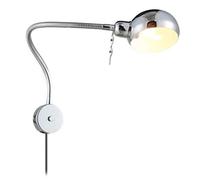 Applique murale avec bras col de cygne flexible à intensité variable, lampe de travail murale, lampe de lit Interrupteur rotatif Lampe de lecture en métal Spot mural pour bureau de salon, E27 40W