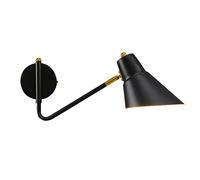 Applique Murale avec Bras Pivotant Réglable Lampe Murale de chevet chambre Liseuse murale de salon Abat-jour en métal flexible Lampe industrielle intérieur E27 Spot Mural Lampe à bras oscillant,Noir